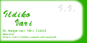 ildiko vari business card